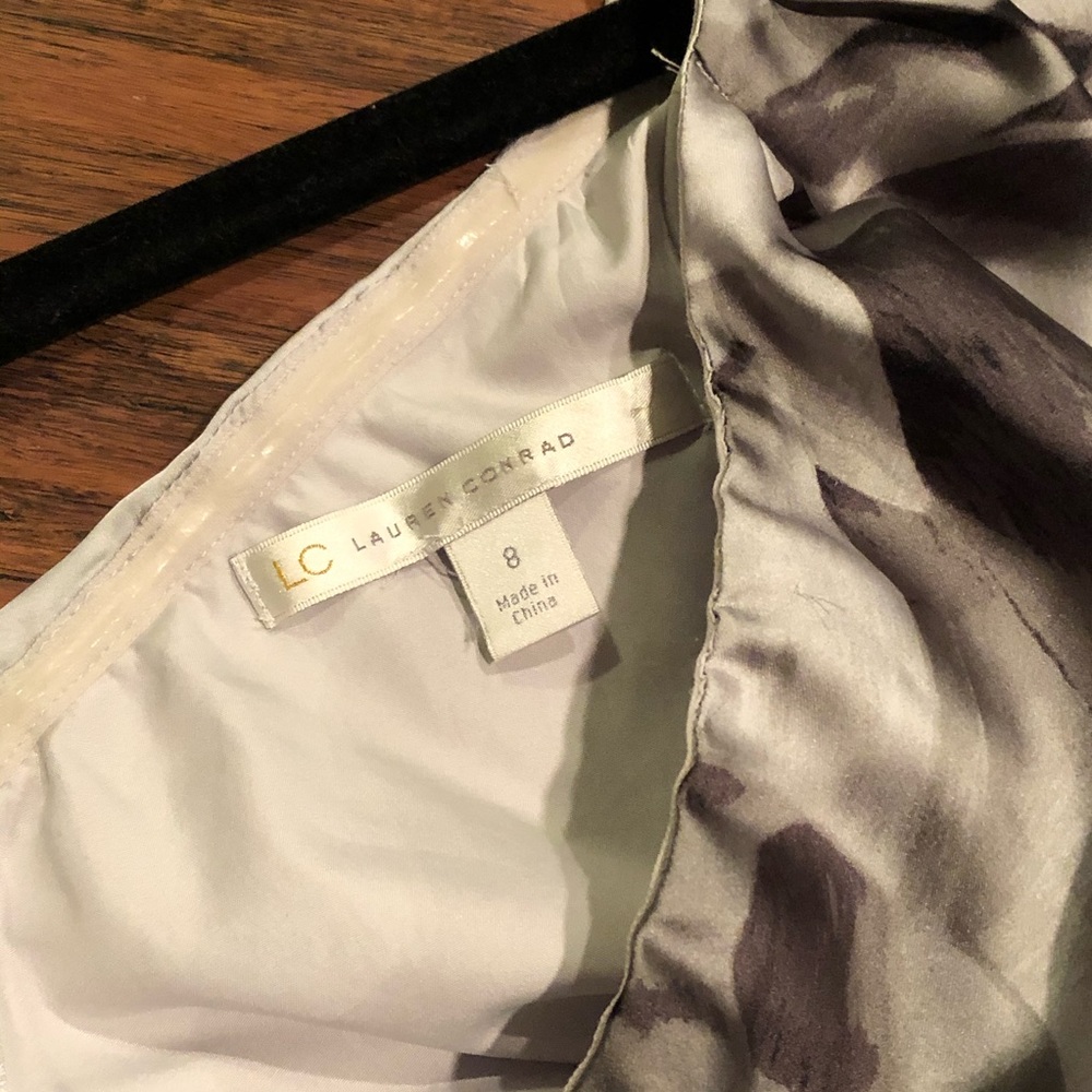 Lauren Conrad  One shoulder, Silky Silver Dress - Picture 3 of 5